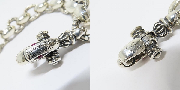 実際に弊社で買取させて頂いた【ギャラ付き/カスタム】LONE ONES/ロンワンズ レナードカムホート刻印 ヘロンブレスレット w/1クレーンベル M 2ルビーの画像 6枚目