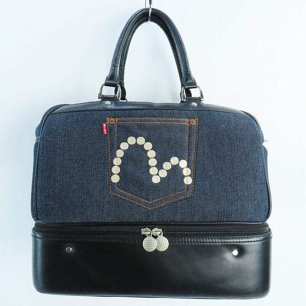 実際に弊社で買取させて頂いたEVISU GOLF/エビスゴルフ ゴルフバッグ ボストンバック スパイク収納 デニム×レザー