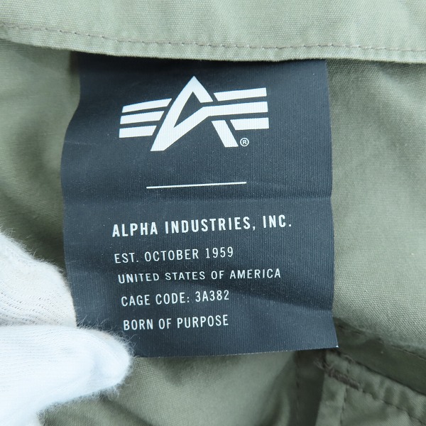実際に弊社で買取させて頂いた【未使用】ALPHA INDUSTRIES/アルファ インダストリーズ  カーゴパンツ/A.GREEN/TB1028-021/XLの画像 6枚目