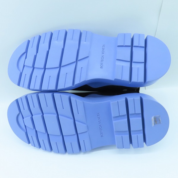 実際に弊社で買取させて頂いたBOTTEGA VENETA/ボッテガヴェネタ タイヤアンクル サイドゴア チェルシーブーツ ブラック×パープル/45の画像 2枚目