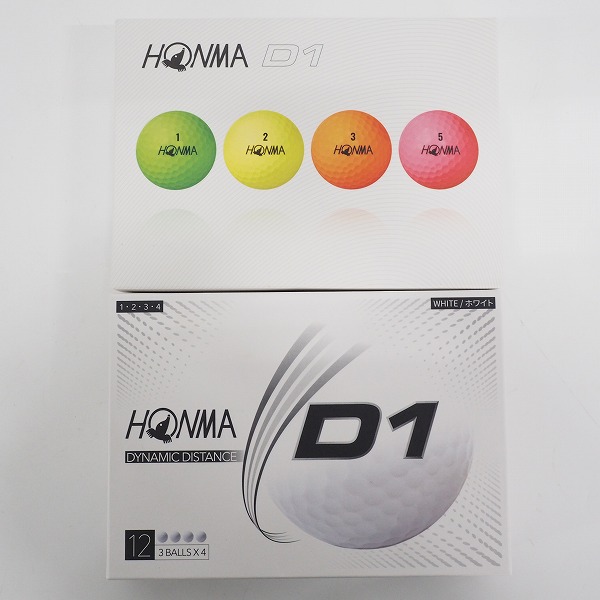 実際に弊社で買取させて頂いた【未使用】HONMA/ホンマ D1 DYNAMIC DISTANCE ゴルフボール ホワイト・マルチカラー 計2ダースの画像 3枚目
