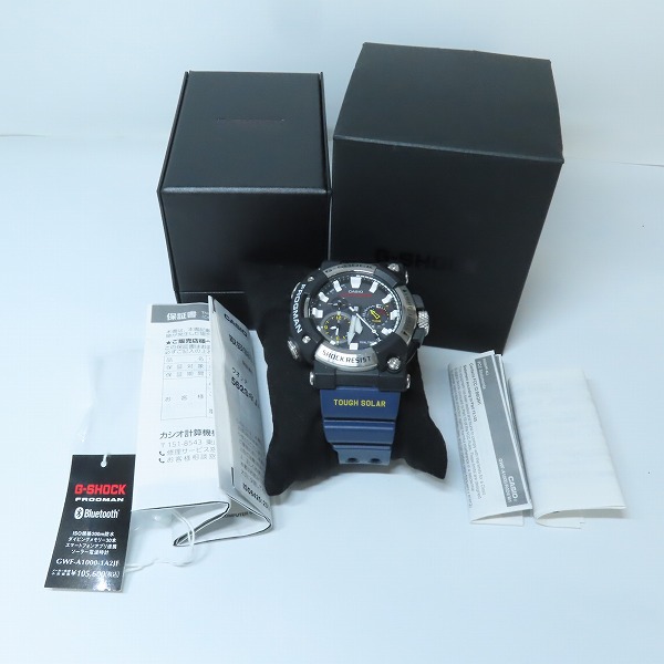 実際に弊社で買取させて頂いたG-SHOCK/Gショック MASTER OF G FROGMAN/フロッグマン Bluetooth 電波ソーラー GWF-A1000-1A2JFの画像 8枚目