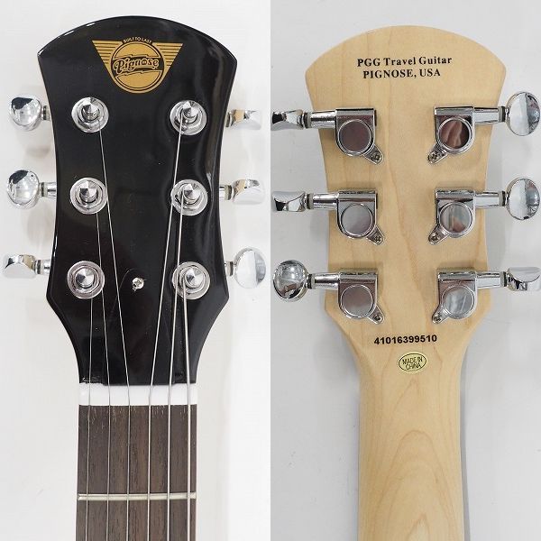 実際に弊社で買取させて頂いた★PIGNOSE/ピグノーズ PGG-200 Travel Guitar アンプ内蔵 ミニ エレキギター レフティ/左きき用 ソフトケース付の画像 2枚目