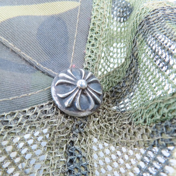 実際に弊社で買取させて頂いたCHROME HEARTS/クロムハーツ TRUCKER CAP/カモフラ/迷彩 CHクロスボタン トラッカー メッシュキャップ/4の画像 7枚目