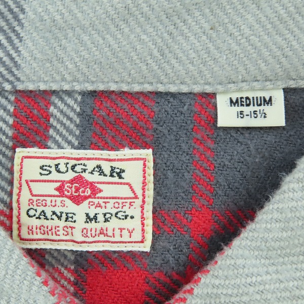 実際に弊社で買取させて頂いた【未使用】 SUGAR CANE/シュガーケーン TWILL CHECK WORK SHIRT/ツイルチェック ワークシャツ/ネルシャツ グレー SC28740/Mの画像 2枚目