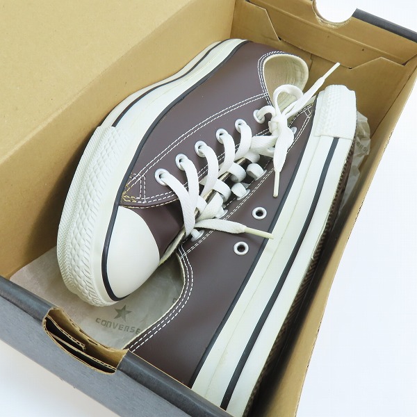 実際に弊社で買取させて頂いたCONVERSE/コンバース LEATHER ALL STAR OX/レザー オールスター ブラウン 1B418/26.0の画像 8枚目