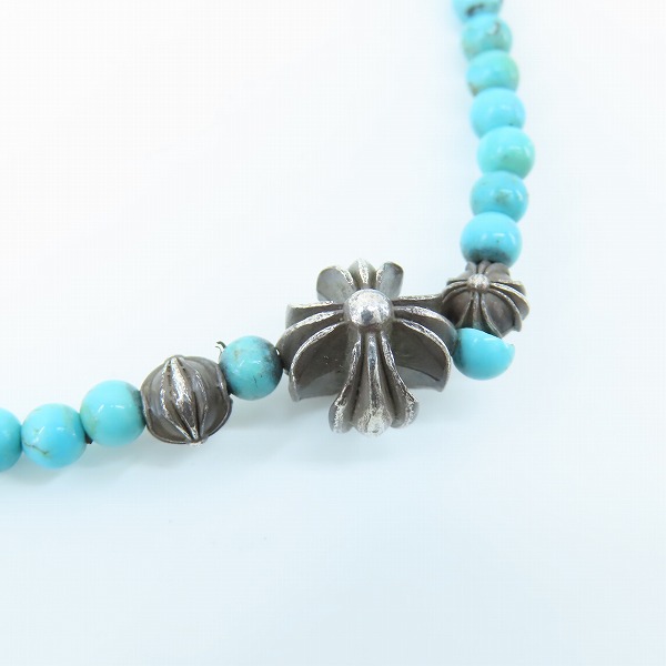 実際に弊社で買取させて頂いたCHROME HEARTS/クロムハーツ 4mmターコイズ ビーズ ブレスレットの画像 5枚目