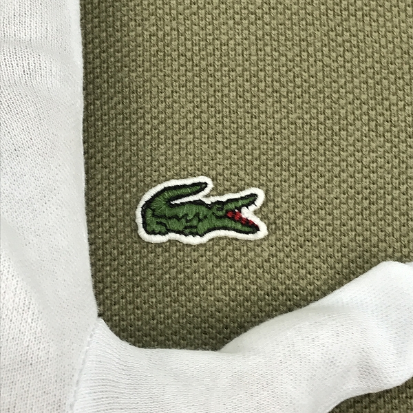 実際に弊社で買取させて頂いたLACOSTE/ラコステ 鹿の子地 ロングスリーブTシャツ カーキ TH074EL /Lの画像 4枚目
