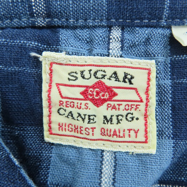 実際に弊社で買取させて頂いたSUGAR CANE/シュガーケーン チェック柄 半袖 ワークシャツ SC35879/Lの画像 2枚目