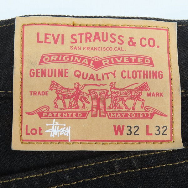 実際に弊社で買取させて頂いたLevi’s/リーバイス × STUSSY/ステューシー ストレートジーンズ PC9-A8327-0001/W32L32の画像 7枚目