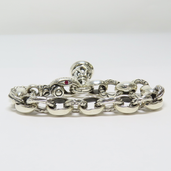 実際に弊社で買取させて頂いた【ギャラ付き/カスタム】LONE ONES/ロンワンズ レナードカムホート刻印 ヘロンブレスレット w/1クレーンベル M 2ルビーの画像 1枚目