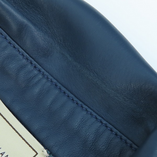 実際に弊社で買取させて頂いたDENIM×TOMORROWLAND/デニム×トゥモローランド BRUCE ラムレザー トラッカージャケット 48の画像 7枚目