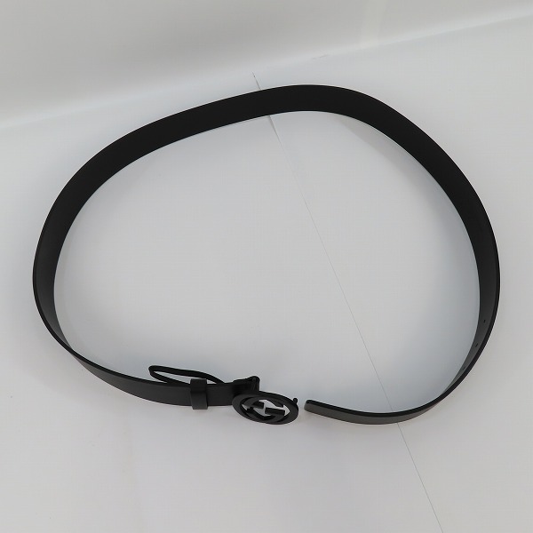 実際に弊社で買取させて頂いたGUCCI/グッチ インターロッキングGバックル レザーベルト 368186 BGH0V 105・42の画像 3枚目