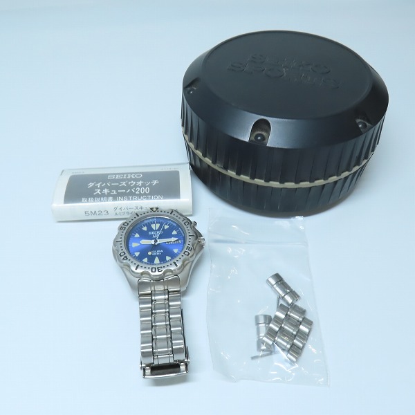 実際に弊社で買取させて頂いたSEIKO/セイコー AGS SCUBA スキューバ デイデイト 青文字 5M23-6B40【動作未確認】の画像 8枚目