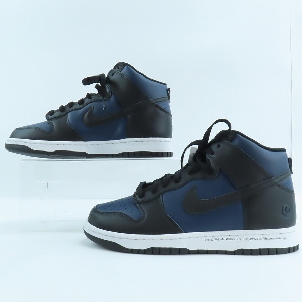 実際に弊社で買取させて頂いた【未使用】NIKE×FRAGMENT DESIGN/ナイキ×フラグメントデザイン DUNK HI/ダンク ハイ ミッドナイトネイビー DJ0383-400/27の画像 3枚目
