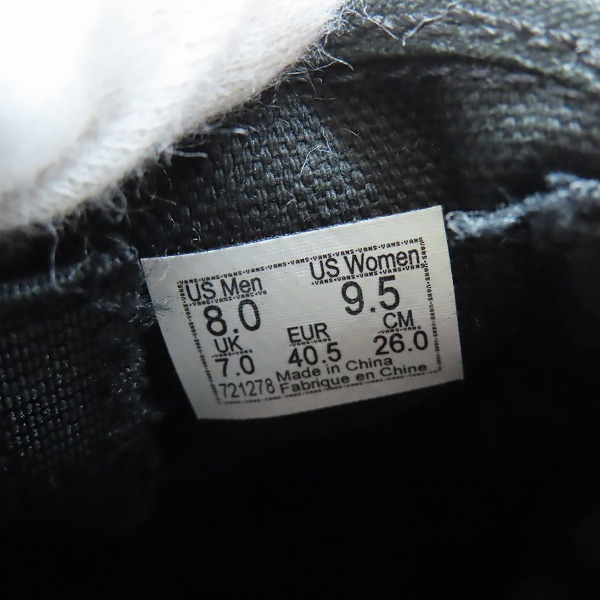 実際に弊社で買取させて頂いたVANS/バンズ スリッポン スニーカー/シューズ 721278/26の画像 5枚目