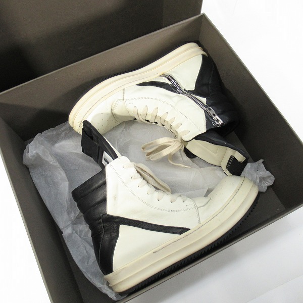 実際に弊社で買取させて頂いたRick Owens/リックオウエンス GEOBASKET/ジオバスケット ハイカットスニーカー/40の画像 8枚目