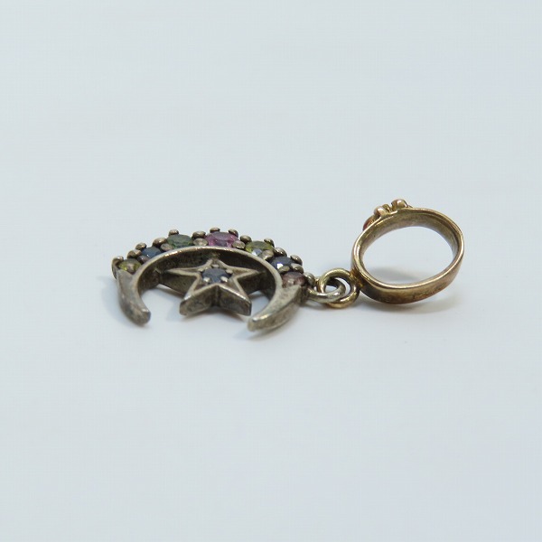 実際に弊社で買取させて頂いたLoree Rodkin/ローリーロドキン マルチカラーストーン/18K×SILVER925 ハーフ ムーン スター ペンダントの画像 3枚目
