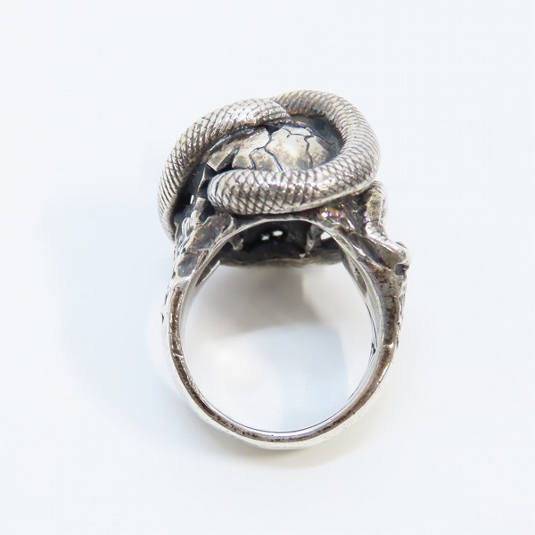 実際に弊社で買取させて頂いたCRAZY PIG DESIGNS/クレイジーピッグ スカル＆スネークリング/18.5-19.5号の画像 3枚目