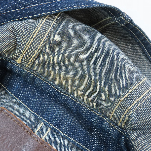 実際に弊社で買取させて頂いたEVISU/エヴィス フード付きデニムジャケット 38の画像 5枚目