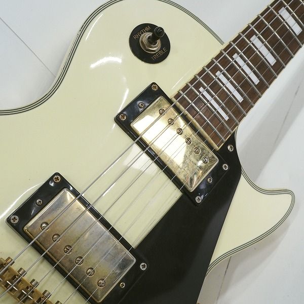 実際に弊社で買取させて頂いた★ Maison/メイソン レスポールカスタムType ホワイト セットネック エレキギターの画像 4枚目