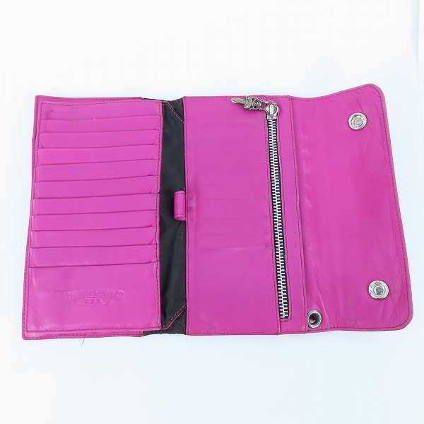 実際に弊社で買取させて頂いたCHROME HEARTS/クロムハーツ WAVE/ウェーブ ウォレット BSフレアボタンの画像 3枚目