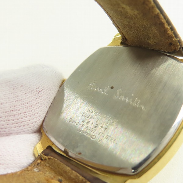 実際に弊社で買取させて頂いたPaul Smith/ポールスミス レザーベルト クオーツ 腕時計 6038-G13141【動作未確認】の画像 3枚目