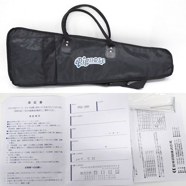 実際に弊社で買取させて頂いた★PIGNOSE/ピグノーズ PGG-200 Travel Guitar アンプ内蔵 ミニ エレキギター レフティ/左きき用 ソフトケース付の画像 9枚目