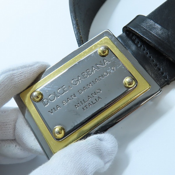 実際に弊社で買取させて頂いたDOLCE&GABBANA/ドルチェアンドガッバーナ/ドルガバ BC2605 プレートバックル ベルト/34の画像 3枚目
