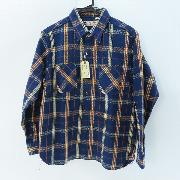 実際に弊社で買取させて頂いた【未使用】 SUGAR CANE/シュガーケーン TWILL CHECK WORK SHIRT/ツイルチェック ワークシャツ/ネルシャツ ネイビー SC28234/M