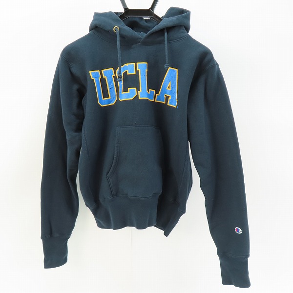 実際に弊社で買取させて頂いたChampion/チャンピオン UCLA REVERSE WEAVE sweat parka リバースウィーブ スウェット パーカー 赤単タグ 復刻 ネイビー M