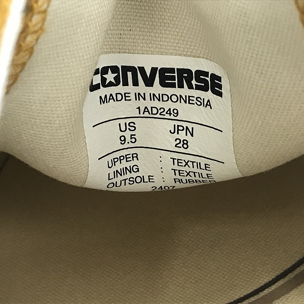 実際に弊社で買取させて頂いたCONVERSE ADDICT/コンバース アディクト CHUCK TAYLOR CANVAS OX/チャックテイラー ビブラムソール スニーカー 1AD249/28の画像 5枚目