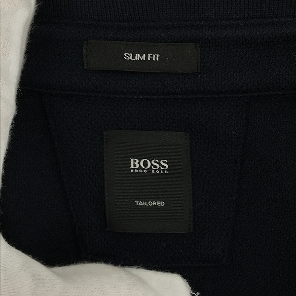 実際に弊社で買取させて頂いたHUGO BOSS/ヒューゴボス コットンニット ポロシャツ ダークネイビー /XLの画像 2枚目