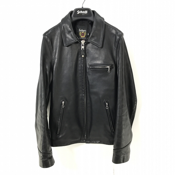 実際に弊社で買取させて頂いたSchott/ショット カウレザー/牛革 トラッカージャケット/シングルライダース 7209/34