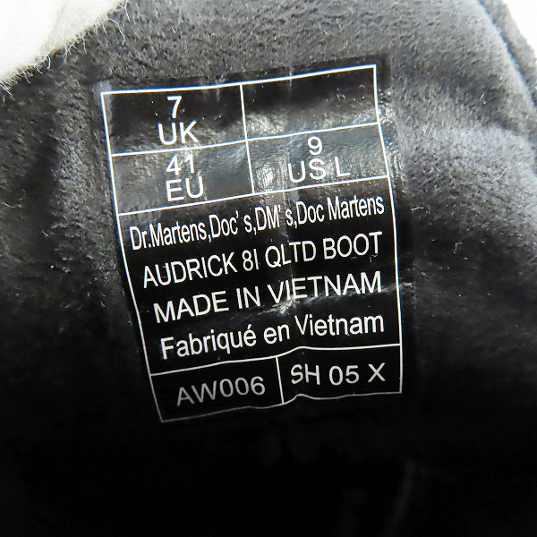 実際に弊社で買取させて頂いたDr.Martens/ドクターマーチン AUDRICK 8I QLTD BOOT キルティングブール/UK7の画像 5枚目