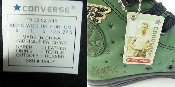 実際に弊社で買取させて頂いたCONVERSE/コンバース Chuck Taylor/チャックテイラー SAILOR JERRY 1V447/27.5の画像 5枚目