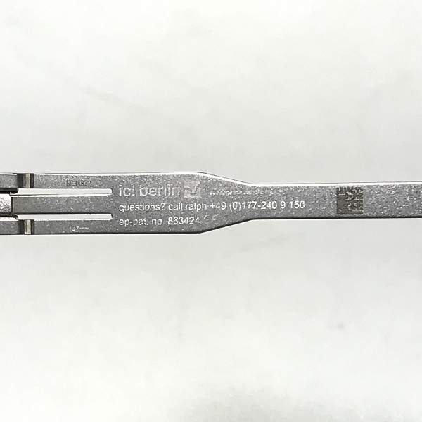 実際に弊社で買取させて頂いたic! berlin/アイシーベルリン Tina H. メガネフレーム アイウェア シルバー×パープルの画像 5枚目