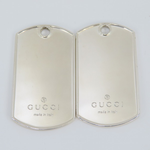 実際に弊社で買取させて頂いたGUCCI/グッチ ドッグタグ ロゴ プレート ペンダントトップの画像 1枚目