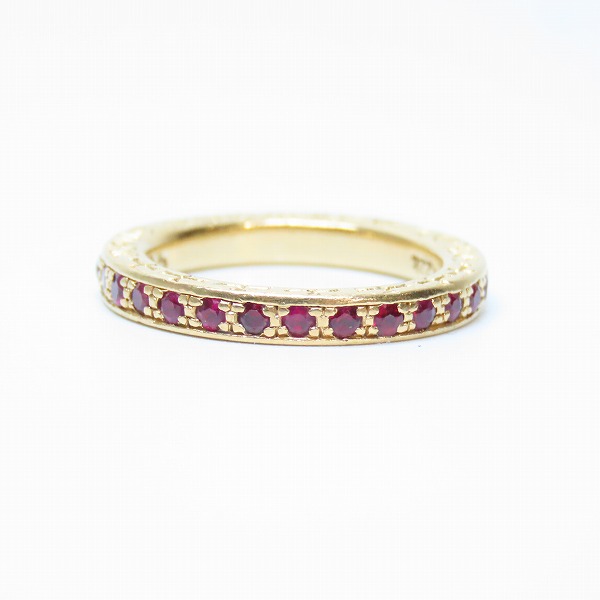 実際に弊社で買取させて頂いたCHROME HEARTS/クロムハーツ 22K TFL P SAP リング ｗ/ピンクサファイヤパヴェ 9号の画像 2枚目