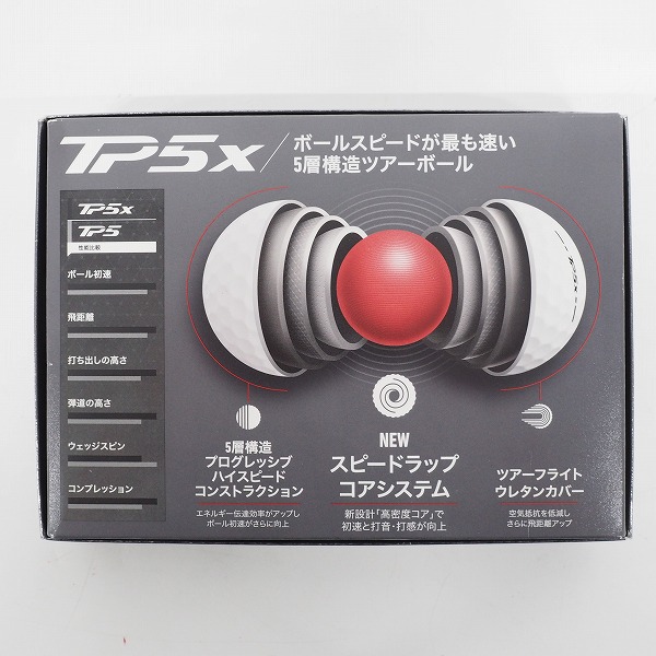 実際に弊社で買取させて頂いたTaylorMade/テーラーメイド TP5x 2024年モデル ゴルフボール ホワイト 1ダースの画像 3枚目