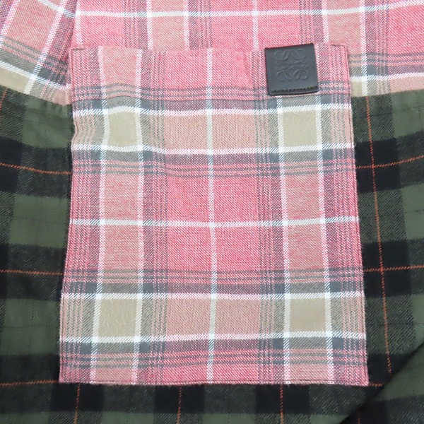実際に弊社で買取させて頂いたLOEWE/ロエベ Loewe Oversized Patchwork Check Shirt/オーバーサイズシャツ H526Y05W67/39の画像 7枚目