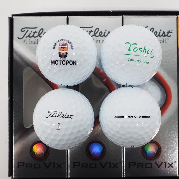実際に弊社で買取させて頂いた【未使用/オウンネーム】Titleist/タイトリスト PRO V1x・V1 ゴルフボール ホワイト 計1ダースの画像 1枚目