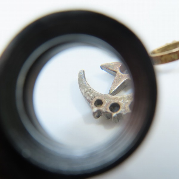 実際に弊社で買取させて頂いたLoree Rodkin/ローリーロドキン マルチカラーストーン/18K×SILVER925 ハーフ ムーン スター ペンダントの画像 4枚目