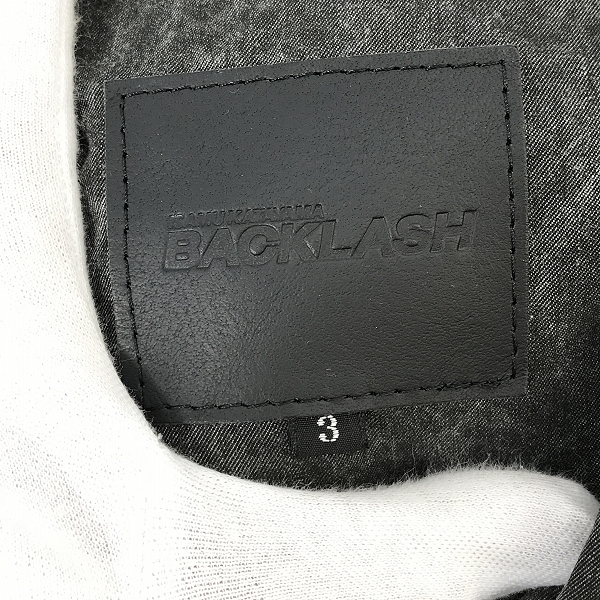 実際に弊社で買取させて頂いたBACKLASH/バックラッシュ ドイツカーフ レザー ジャケット 1364-02/3の画像 2枚目