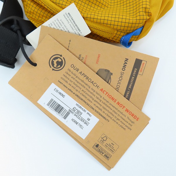 実際に弊社で買取させて頂いた【未使用】GREGORY/グレゴリー ナノショルダーバッグ ホーネットイエローの画像 7枚目