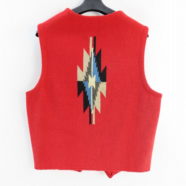 実際に弊社で買取させて頂いたORTEGA'S/オルテガ ウール CHIMAYO チマヨ ベスト レッド/38の画像 1枚目