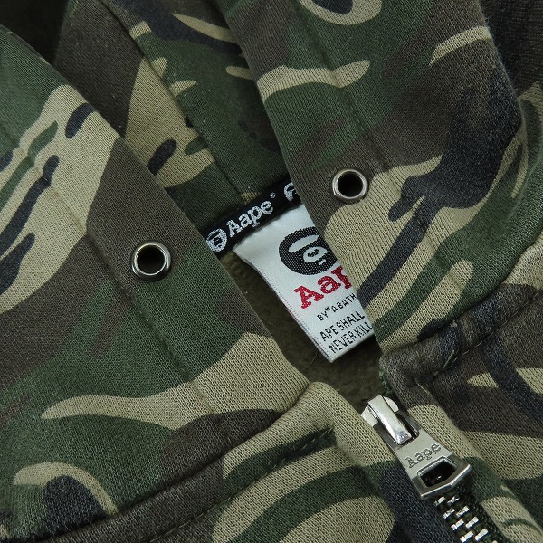 実際に弊社で買取させて頂いたAAPE BY A BATHING APE/アベイシングエイプ カモフラ ジップアップパーカー/Lの画像 6枚目