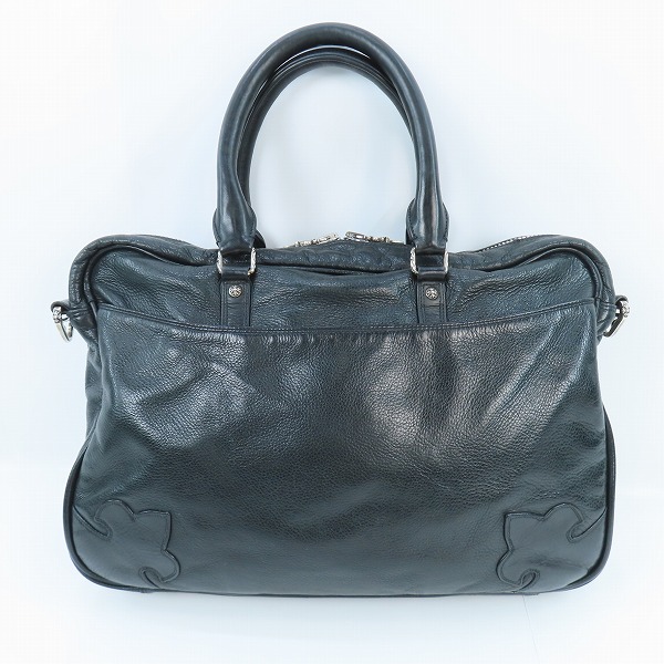 実際に弊社で買取させて頂いたCHROME HEARTS/クロムハーツ 2WAY レザーブリーフケース フレアニーパッチの画像 1枚目