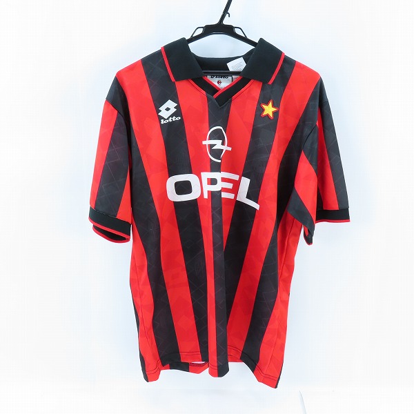 実際に弊社で買取させて頂いたlotto/ロット 94/95 ACミラン ロベルト・バッジョ #18 ホーム 長袖ユニフォーム/L
