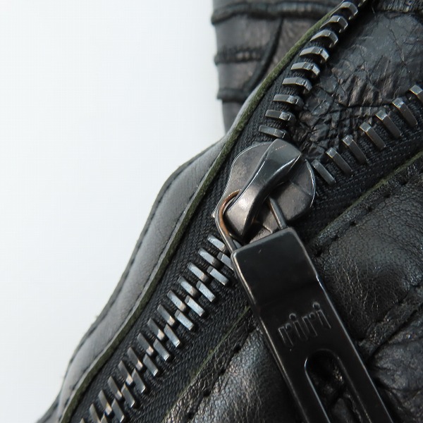 実際に弊社で買取させて頂いたNO ID./ノーアイディ THE BLACK SENSE MARKET トスカーナムートン ライダースジャケット/1の画像 8枚目